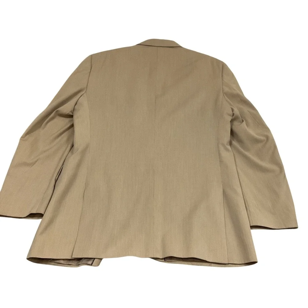 Adolfo‎ Suit Mens 32x29 Tan 2-Piece Interview Blazer Trousers Textured Khaki